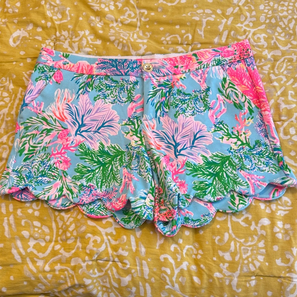 Lilly Pulitzer Floral Print Shorts - Pink, Green, Blue